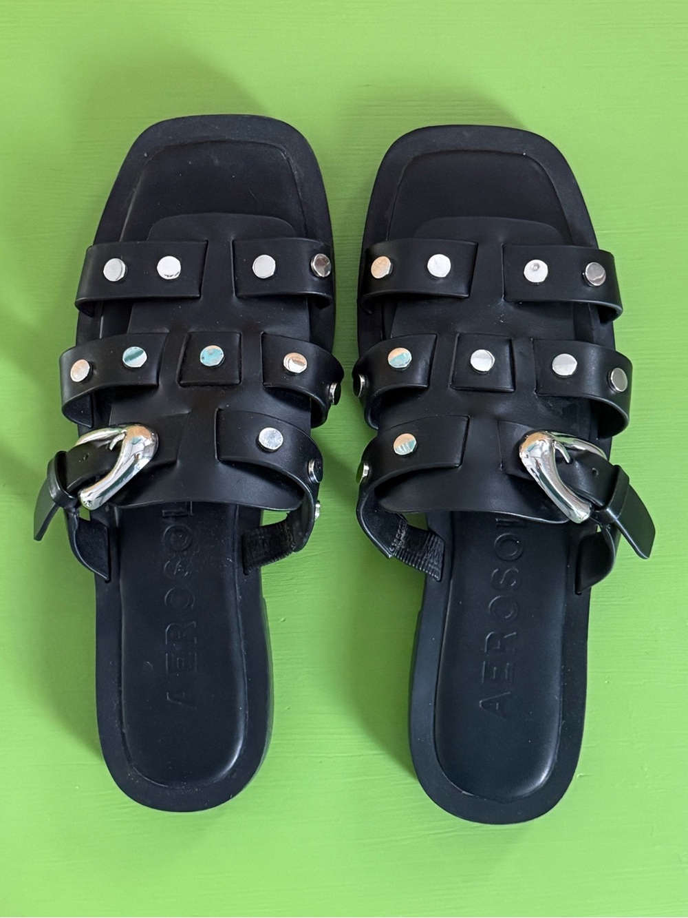 Aerosoles St Marks Studded Slides, Size 9